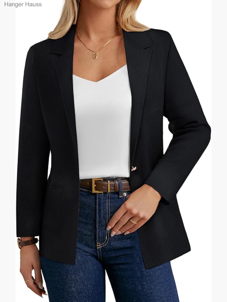 Sweater Blazer For Women Business Casual Long Sleeve Open Front Cardigan Jacket